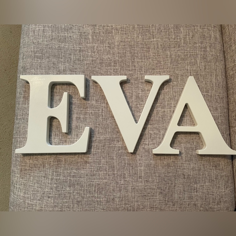 White Wooden Wall Letters Decor - EVA